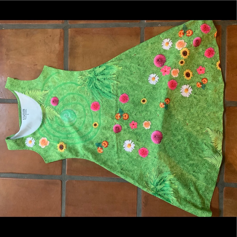 Whimsical Green and Pink Floral Dress